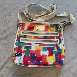Tyler Rodan Colorful Patchwork Print Crossbody‎ Bag with Long Strap